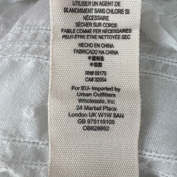 FREE PEOPLE White Ivory Blissful Beginnings Swiss Dot Cottage-core Blouse Top S - Picture 8 of 8